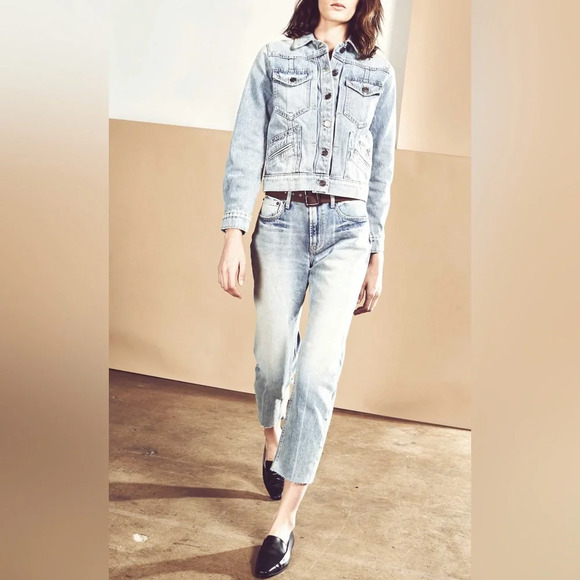 NWT Current/Elliott Light Wash Boulder Jean Jacket Dream Water Size 2 (Medium) - Picture 3 of 14